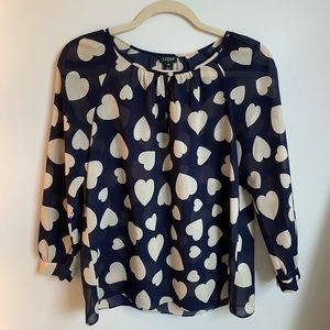 J. Crew heart blouse
